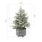 18.5" Unlit Frosted Artificial Christmas tree in Snowflake Ceramic Footed Pot